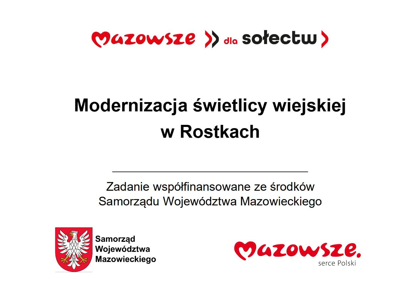 Modernizacja świetlicy wiejskiej w Rostkach – „Mazowsze dla sołectw 2024”