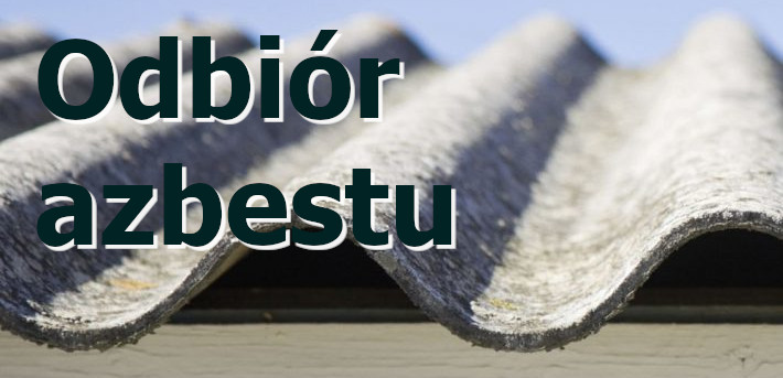 Zdjęcie eternitu z napisem "Odbiór azbestu"