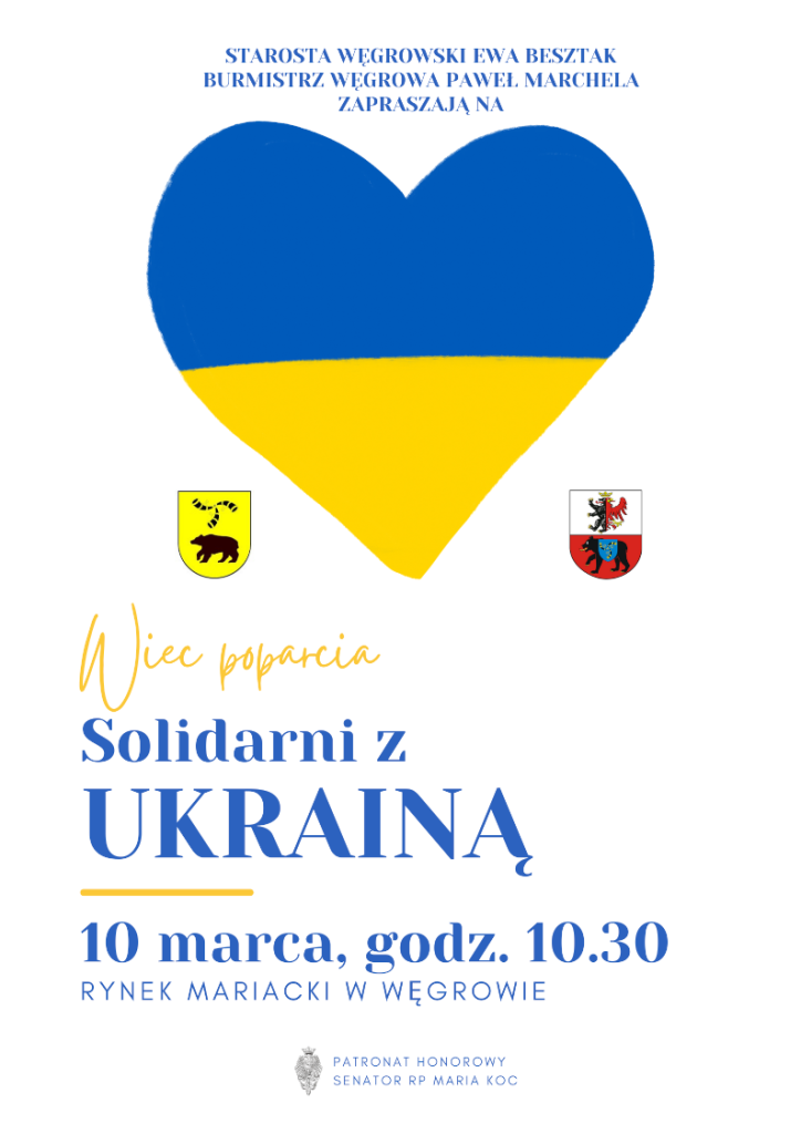 zaproszenie na wiec - solidarni z Ukrainą
